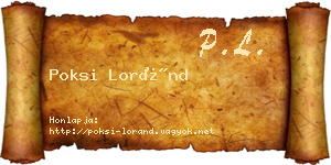 Poksi Loránd névjegykártya